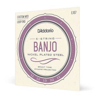 Set De Cuerdas Banjo Nickel Custom Ej57 Med Daddario